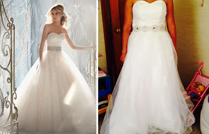 Ads Versus Reality: 32 Disappointing Wedding Dresses