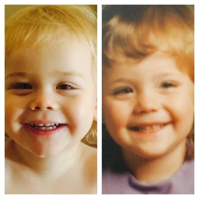 Son And Mothers Cheesy Chicklet Smile :)