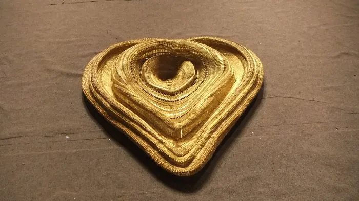 Intricate Gold Wire Heart By Traditional Slovakian Wiremaster Juraj Serik