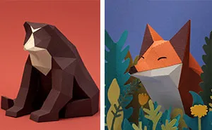 We Are A Couple Of Artists Who Create Lowpoly Animals From Paper