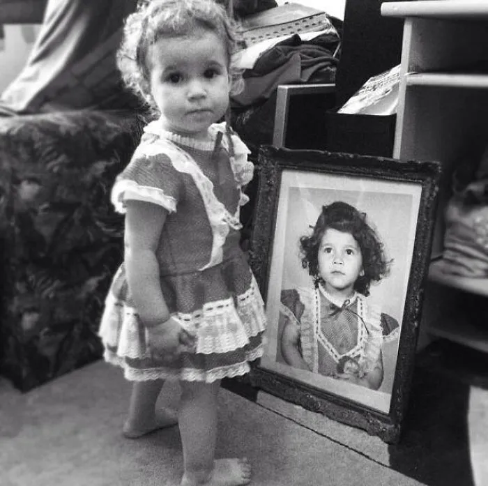 Mother And Daughter Same Dress, Same Age, Different Years