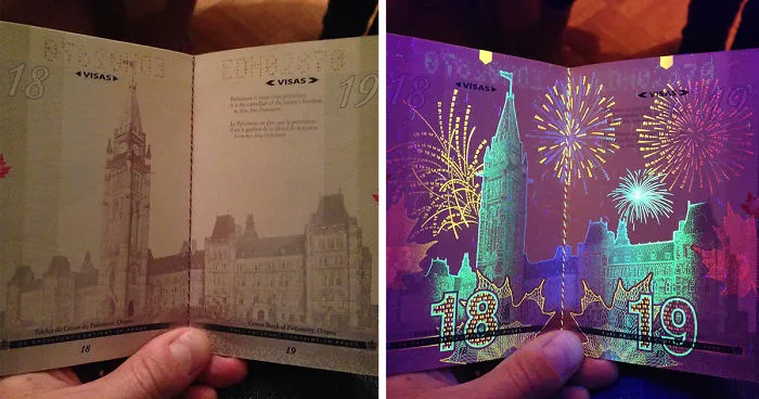 Canada’s New Passport Reveals Hidden Images Under UV Light