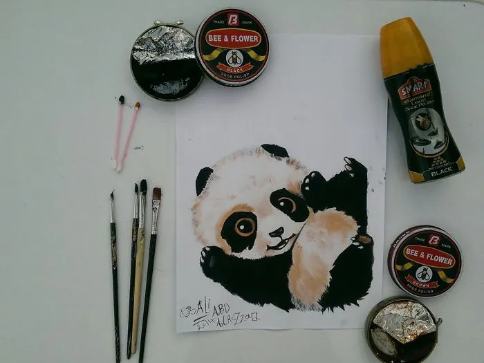 Drwing With Shoes Polish
