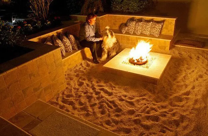Back Yard Beach-themed Fire Pit