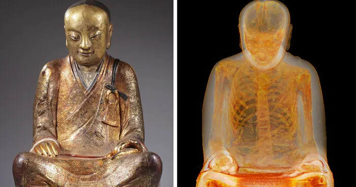 CT Scans Reveal 1,000-Year-Old Mummy Of Chinese Monk Hidden Inside Ancient Buddhist Statue