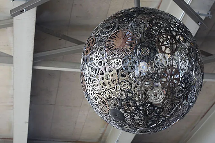 Old Bike Parts Turned Into Chandelier