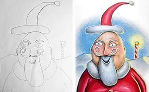 Creative Dad Colors His Kids' Drawings During His Business Trips