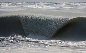 Freezing Ocean Waves In Nantucket Are Rolling In As Slush