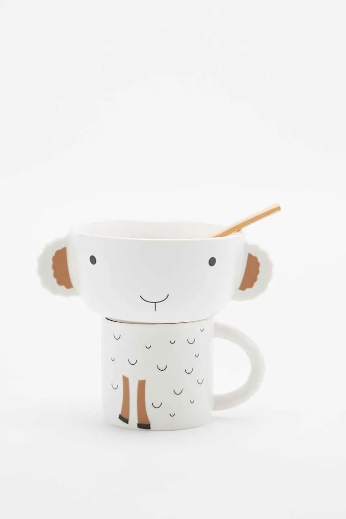 Lamb Stackable Bowl And Mug Set