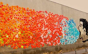 This Wall In Romania Was Covered With Over 15,000 Origami Pieces For The No Hate Speech Movement