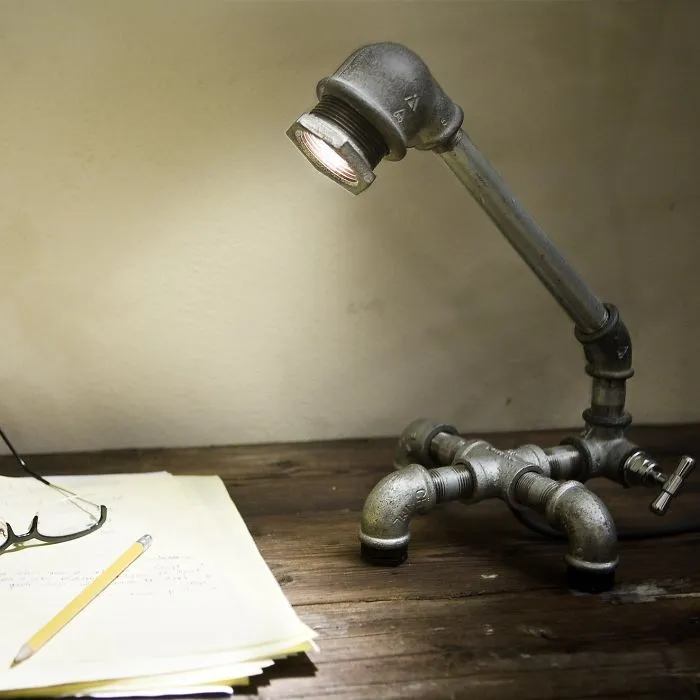 Iron Pipe Turned Into A Table Lamp