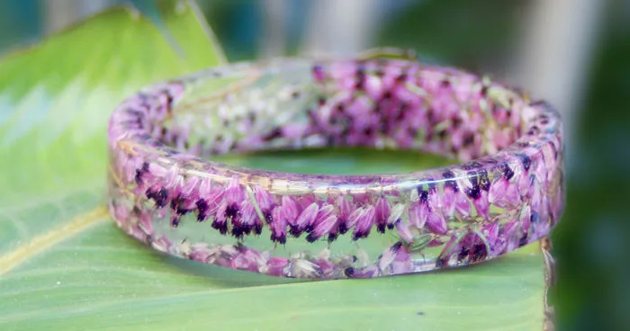 Flowers Frozen in Time Inside Handmade Resin Bracelets