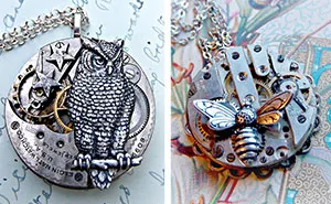 Mother And Daughter Turn Used Antique Pocketwatch Parts Into One-Of-A-Kind Jewelry