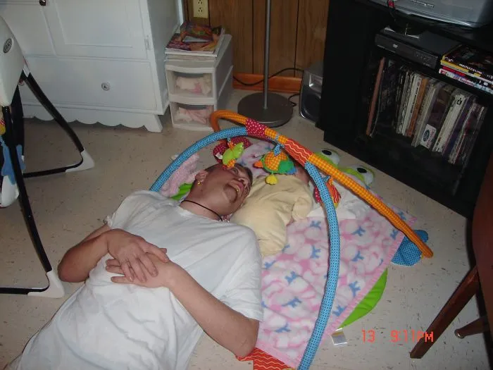 He Wanted To Play But She Was Napping...watching Tv Until She Wakes Up