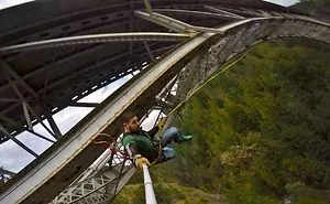 A Man Conquers His Fear Of Heights.... Then Falls Off A Bridge.