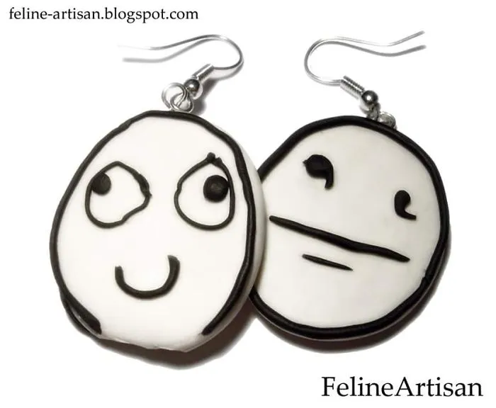 Derp/poker Face Dangling Earrings