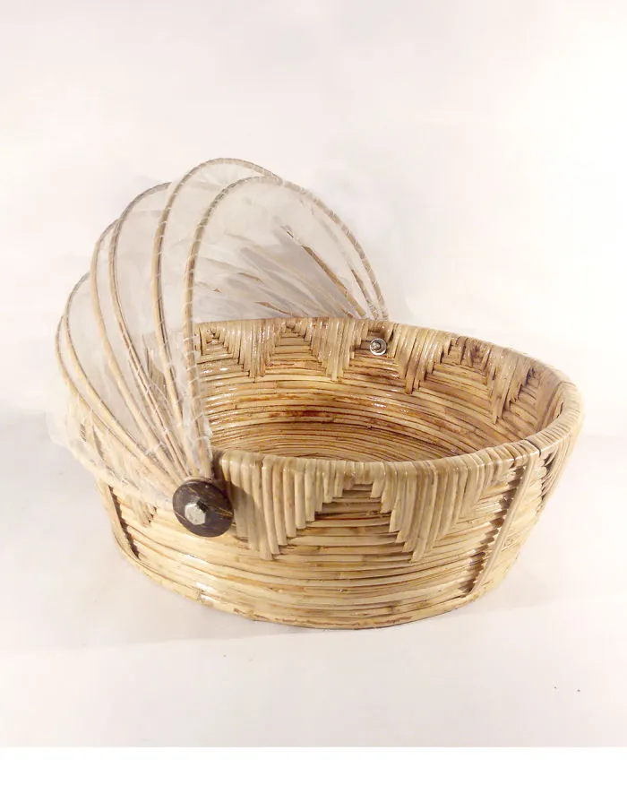 Fruit Basket Made Of Cane,bamboo And Net