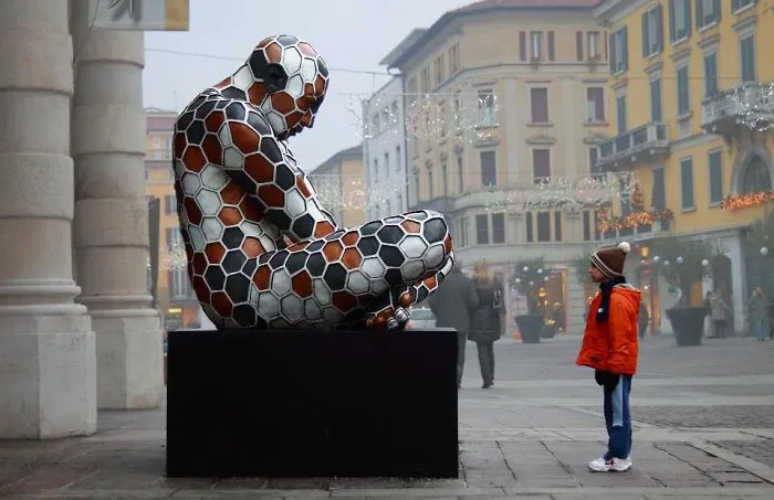 I Am Happy When I See My Sculptures Talking With Children
