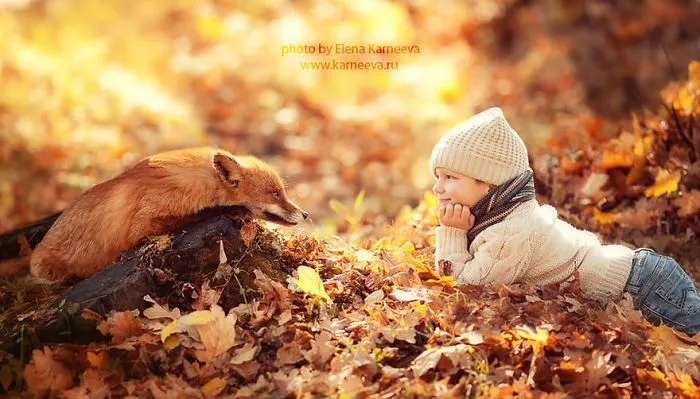 Children And Animals Cuddle In Cute Photoshoots By Russian Photographer Elena Karneeva