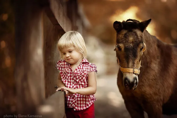 Children And Animals Cuddle In Cute Photoshoots By Russian Photographer Elena Karneeva