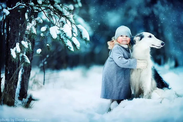 Children And Animals Cuddle In Cute Photoshoots By Russian Photographer Elena Karneeva