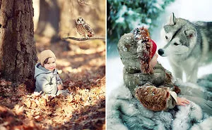 Children And Animals Cuddle In Cute Photoshoots By Russian Photographer Elena Karneeva