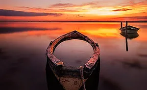 Boats At Sunset I Captured In France