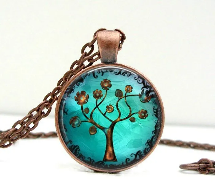 Copper Tree Necklace - Whimsical Fantasy Tree Of Life Artisan Jewelry Gift For Her