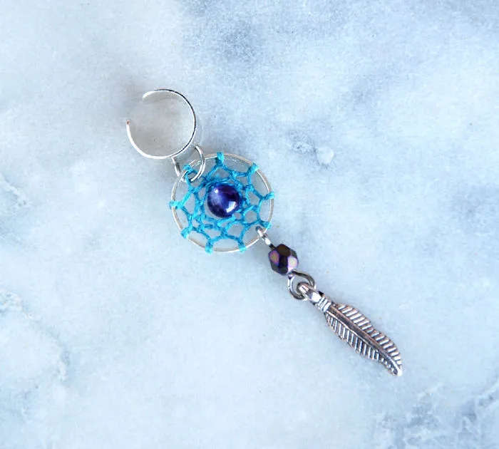 Amethyst Dreamcatcher Earcuff