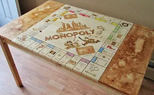 I Spent 40 Hours Transforming My Old Kitchen Table Into A Monopoly Board