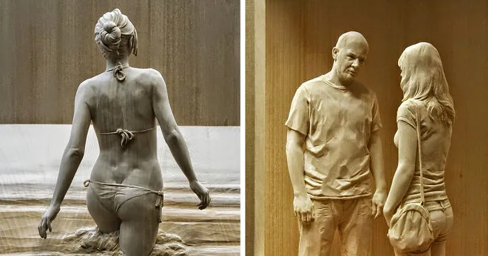 Incredibly Realistic Wood Sculptures Of People Hand-Carved By Peter Demetz
