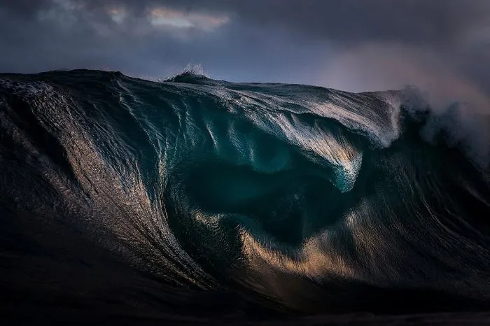 Light Refracts Through The Curves Of A Breaking Wave, New South Wales, Sydney, Australia