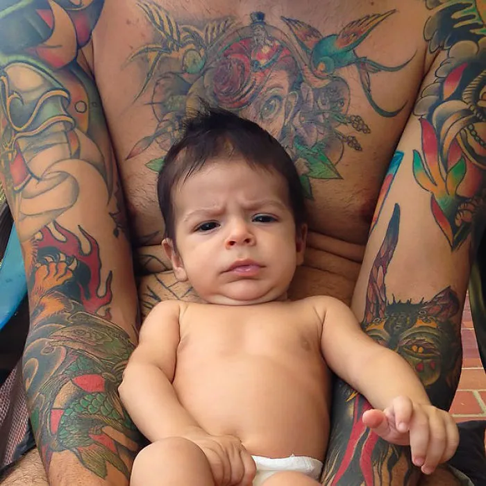 124 Babies And Their Tattooed Parents That Look Absolutely Beautiful Together