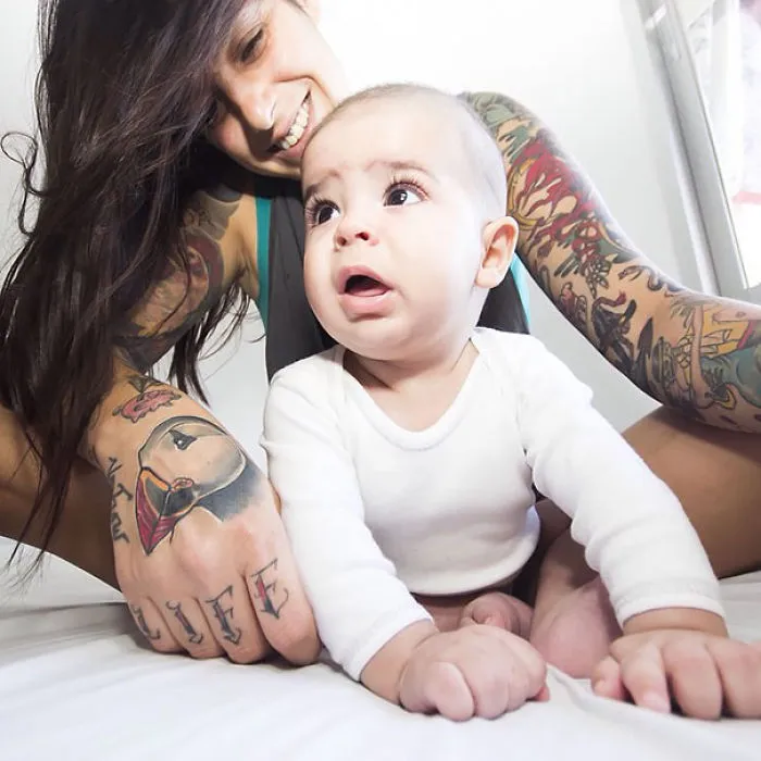 124 Babies And Their Tattooed Parents That Look Absolutely Beautiful Together