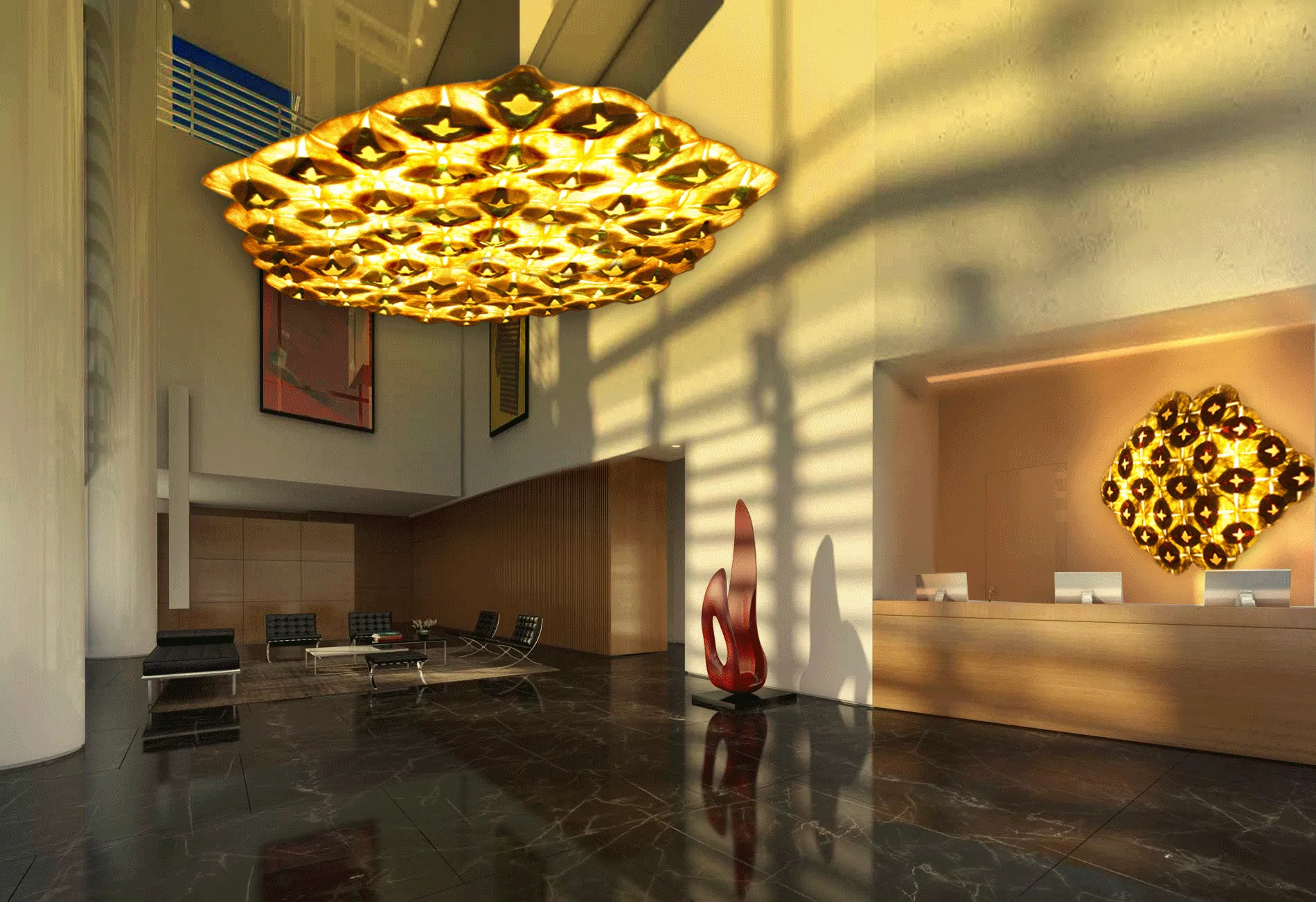 Amelim Illuminates Tower's  Lobby.