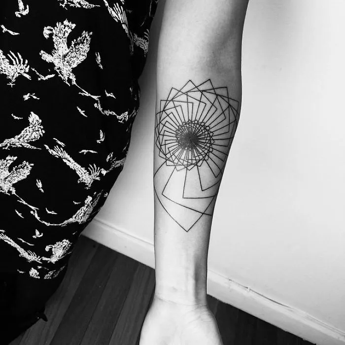 Arm Spiral Down Blackwork Tattoo By Matt Matik Tattoo
