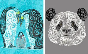 My Swirly Animals Created With Different Drawing Techniques