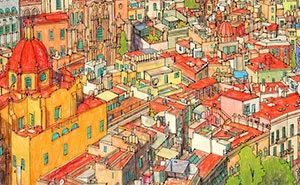 Highly Detailed Coloring Book For Adults Features Famous World Cities