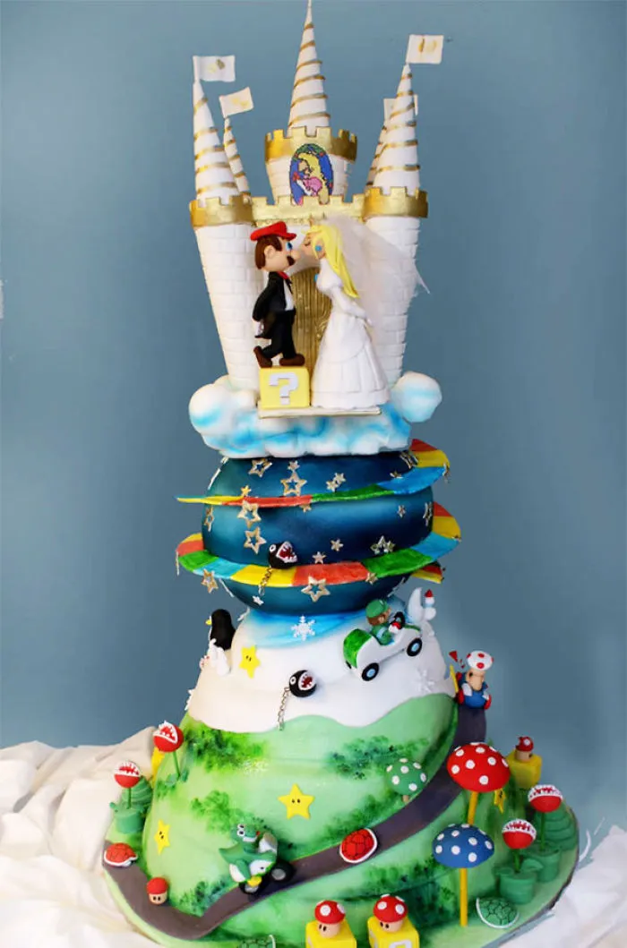 Super Mario Wedding Cake
