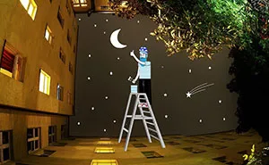 I Draw Illustrations On The Sky Between Buildings