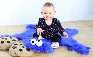 DIY Cookie Monster Fur Rug With Cookie Pillows