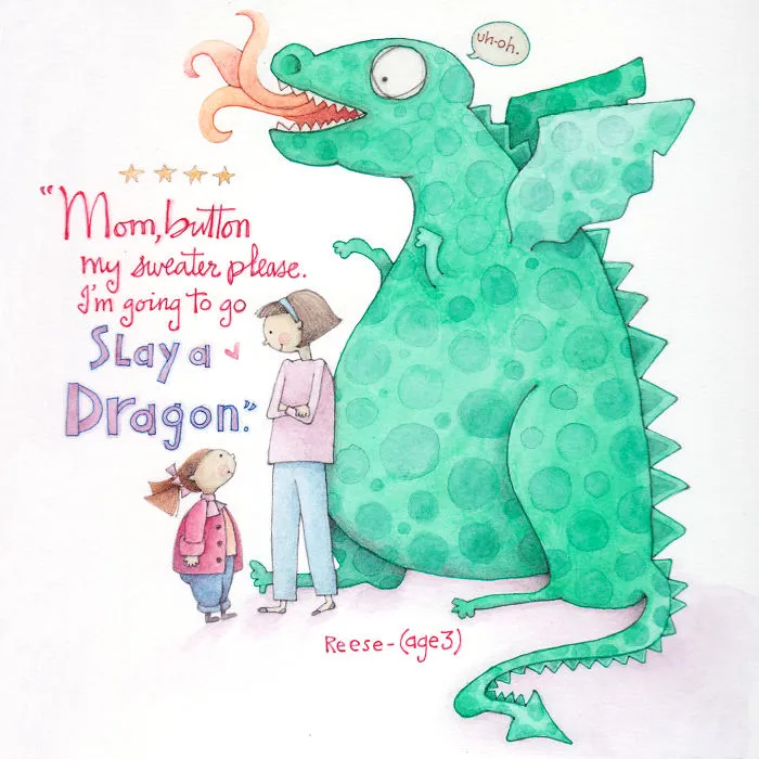 Artist Surprises Parents By Illustrating Their Kid's Quotes