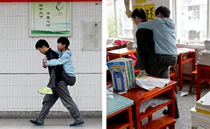 Student Carries His Disabled Classmate To School Every Day For 3 Years