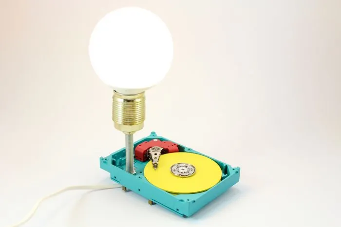 Unique Lamps Made Of Recycled Computer Components And Auto Parts