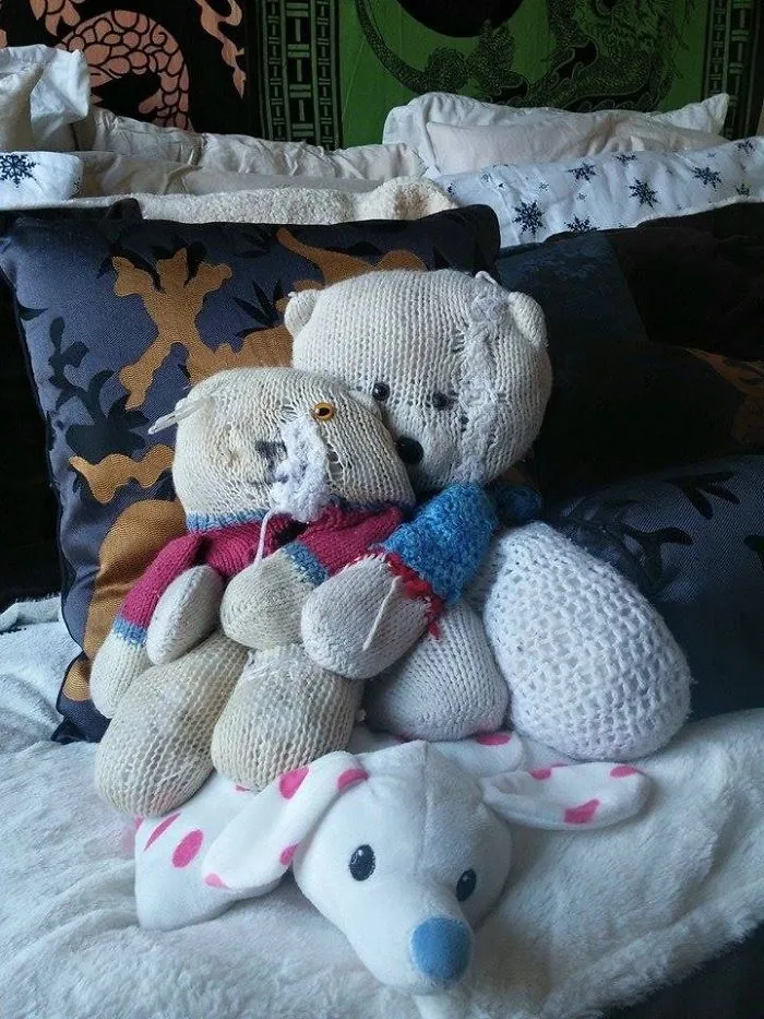 Bad Dream Keepers - Blue One Is 27 And The Pink One Is 18 Years Old. Made By My Grandmother.