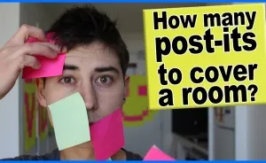 How Many Post-it Notes To Cover An Entire Room (timelapse)
