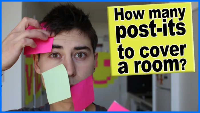 How Many Post-it Notes To Cover An Entire Room (timelapse)