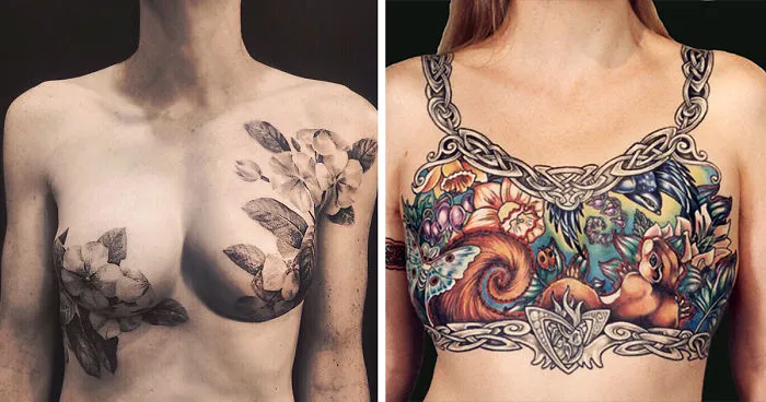 Tattoo Artists Cover Breast Cancer Survivors' Scars With Beautiful Tattoos