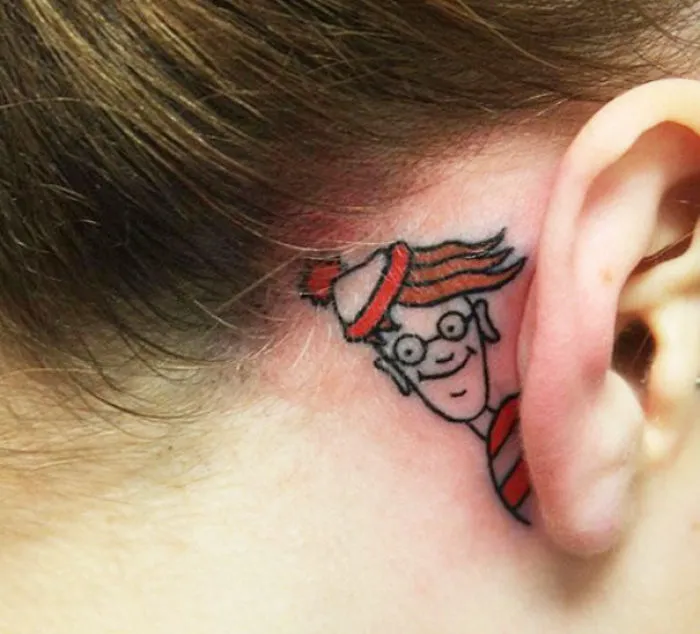 Waldo Ear Tattoo