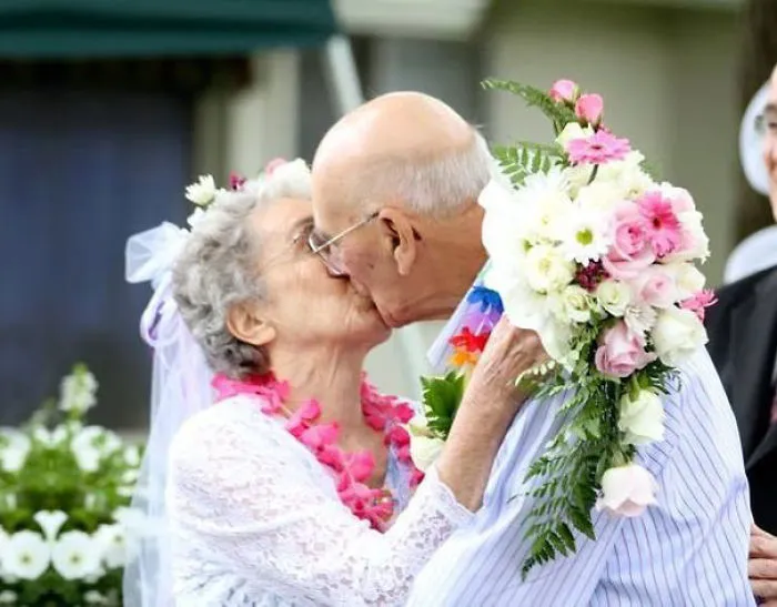 Elderly Couple Getting Married